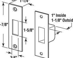 Prime-Line 4.875 in. H X 1.25 in. L Brass-Plated Steel High Security Box Strike