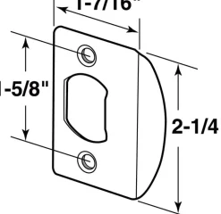 Prime-Line 2-1/4 in. H X 1-7/16 in. L Chrome Steel Latch Strike Plate