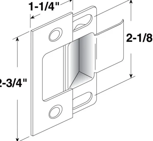 Prime-Line 2.75 in. H X 1.25 in. L Polished Brass Brass Door Strike
