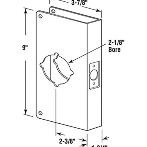 Prime-Line 9 in. H X 3.875 in. L Stainless Steel Lock and Door Reinforcer