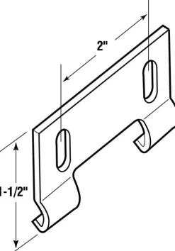 Prime-Line 7.35 in. H X 1-1/2 in. W Gray Frameless Shower Door Bottom Guide