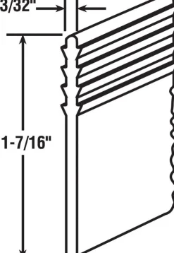 Prime-Line 6.4 in. H X 1-7/16 in. W Gray Frameless Shower Door Sweep