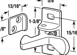 Prime-Line 1.3 in. H X 0.63 in. W X 0.9 in. D Satin Nickel Steel Elbow Catch