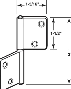 Prime-Line 3 in. L Brass-Plated Door Hinge 2 pk