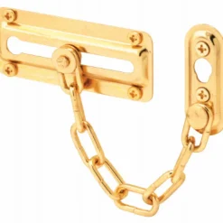Prime-Line 3.43 in. L Bright Brass Steel Chain Door Guard