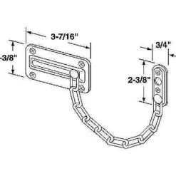 Prime-Line 3.43 in. L Bright Brass Steel Chain Door Guard