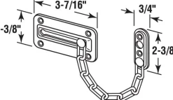 Prime-Line 3.43 in. L Bright Brass Steel Chain Door Guard