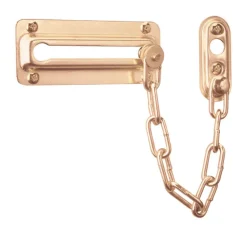 Prime-Line 3.43 in. L Bright Brass Steel Chain Door Guard