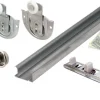 Prime-Line 48 in. L Galvanized Silver Steel By-Pass Door Hardware Set 1 pk