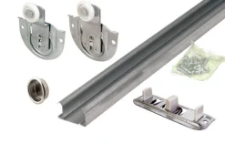 Prime-Line 48 in. L Galvanized Silver Steel By-Pass Door Hardware Set 1 pk