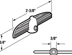 Prime-Line 2.38 in. L Painted White Zinc Universal Casement Tee Handles 2 pk