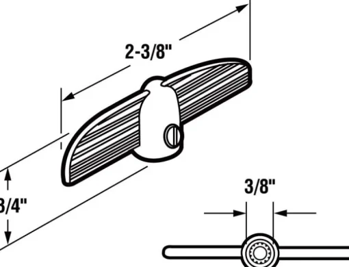Prime-Line 2.38 in. L Painted White Zinc Universal Casement Tee Handles 2 pk