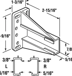 Prime-Line 2-3/4 in. L Plastic Ball-Bearing Rollers Drawer Slides Track Bracket 2 pk