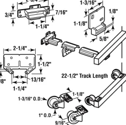 Prime-Line 22 in. L Plastic Center Guide Drawer Guide Roller Assembly 1 pk