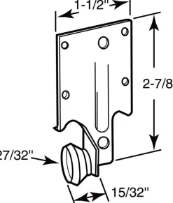 Prime-Line 2-7/8 in. L Steel Drawer Track Roller 2 pk