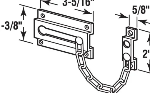 Prime-Line 3.31 in. L White Steel Chain Door Guard