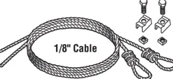 Prime-Line 104 in. L X 1/8 in. D Carbon Steel Safety Cables