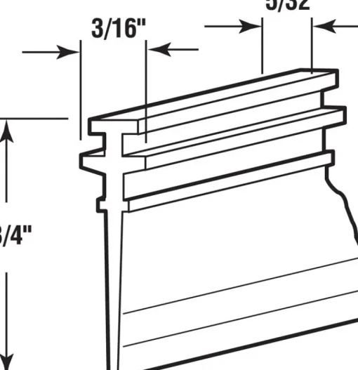 Prime-Line 3/4 in. W Gray Frameless Shower Door Sweep
