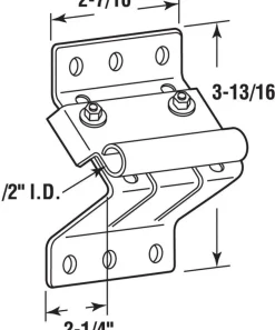Prime-Line 2-7/16 in. W X 3-3/16 in. L Steel Top Roller Fixture