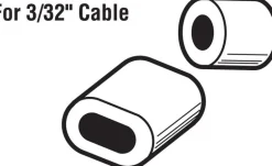 Prime-Line 3.9 in. W X 5.4 in. L X 3/32 in. D Aluminum Cable Ferrules and Stops