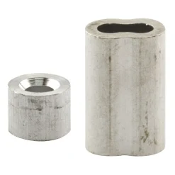 Prime-Line 3.9 in. W X 5.6 in. L X 3/16 in. D Aluminum Cable Ferrules and Stops