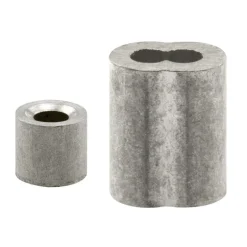 Prime-Line 3.9 in. W X 5.4 in. L X 5/32 in. D Aluminum Cable Ferrules and Stops