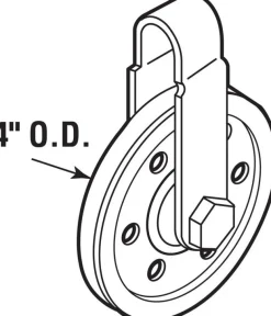 Prime-Line 6 in. W X 12.13 in. L X 4 in. D Steel Pulley