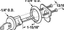 Prime-Line 6 in. W X 9.25 in. L X 1-3/4 in. D Diecast Rim Cylinder Lock