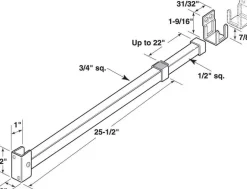 Prime-Line Aluminum Indoor Security Telescopic Bar Lock