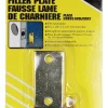 Prime-Line Brass Plated Gold Steel Door Filler Plate 1 pk