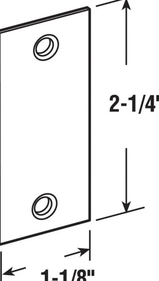 Prime-Line Brass Plated Gold Steel Door Filler Plate 1 pk