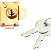 Prime-Line Brass Plated Steel Counter Clockwise Mailbox Lock