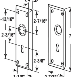 Prime-Line Bright Brass Door Escutcheon Plates Left Handed