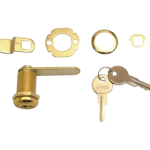 Prime-Line Bright Brass Gold Steel Cabinet/Drawer Lock