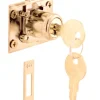 Prime-Line Bright Brass Gold Steel Cabinet/Drawer Lock