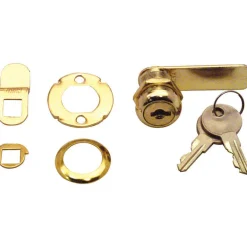 Prime-Line Bright Brass Gold Steel Cabinet/Drawer Lock