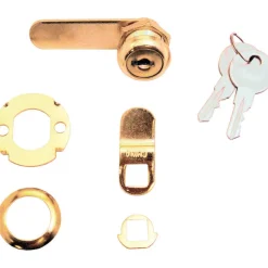 Prime-Line Bright Brass Gold Steel Cabinet/Drawer Lock