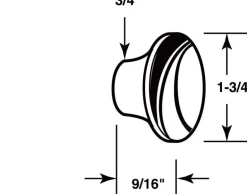 Prime-Line Bright Brass Knob Right or Left Handed