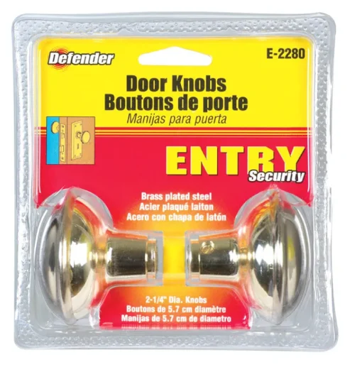 Prime-Line Bright Brass Replacement Knobs Right or Left Handed