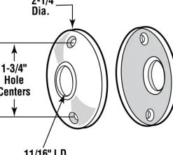 Prime-Line Chrome Silver Steel Door Knob Rosettes 2 pk
