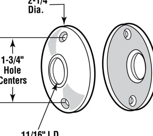 Prime-Line Chrome Silver Steel Door Knob Rosettes 2 pk