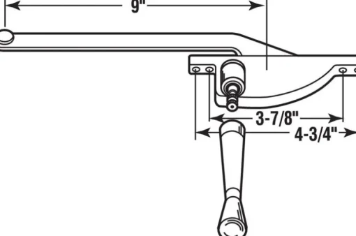 Prime-Line Die-Cast Gray Aluminum Right Single-Arm Casement Window Operator For Steel Framed Windows