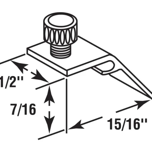 Prime-Line Mill Aluminum Storm Door Panel Clip For 1/2 inch 8 pk