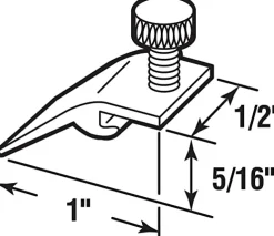 Prime-Line Mill Aluminum Storm Door Panel Clip For 1/2 inch 8 pk
