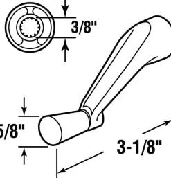 Prime-Line Painted Stone Zinc Single-Arm Casement Crank Handle For V.E. Anderson