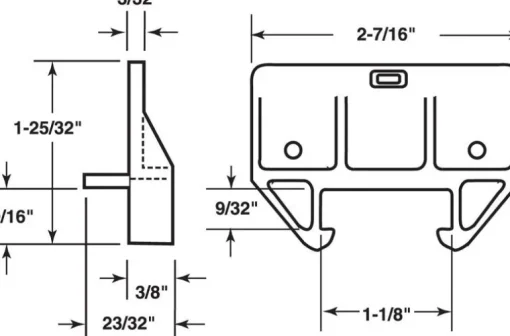 Prime-Line Plastic Center Guide Drawer Track Guide 1 pk