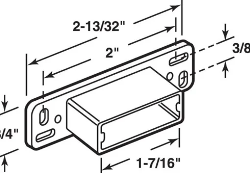 Prime-Line Plastic Center Guide Drawer Track Back Plate 2 pk