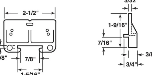 Prime-Line Plastic Center Guide Drawer Track Guide 2 pk