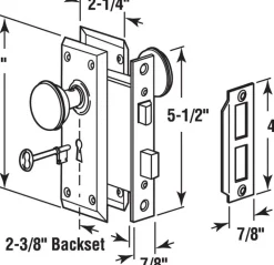 Prime-Line Security Bright Brass Mortise Lockset 1-3/4 in.
