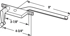 Prime-Line Silver Aluminum Left Single-Arm Casement Window Operator For Steel Framed Windows